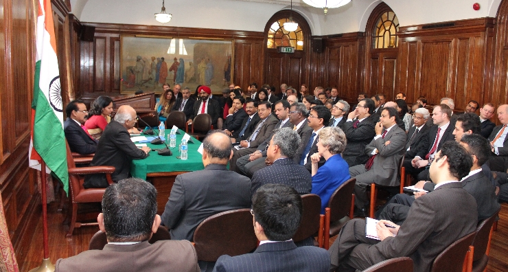 Various business people and UK government officials attended the interactive session with Dr Arvind Mayaram at the High Commission of India in London