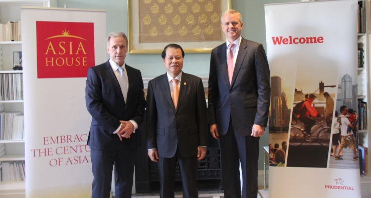 Vietnamese Deputy Prime Minister Vu Van Ninh, Asia House CEO Michael Lawrence and Prudential Vietnam CEO Jack Howell
