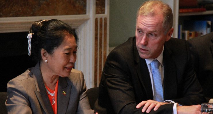 Dr Daw Myat Myat Ohn Khin, Minister of Social Welfare, Relief and Resettlement, Republic of the Union of Myanmar with Michael Lawrence, CEO of Asia House