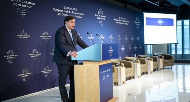 Riccardo Puliti, Managing Director for Energy, EBRD, gave a keynote speech at the 3rd Caspian Corridor Conference. Copyright Miles Willis Photography