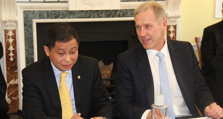 Ignasius Jonan, Indonesian Minister for Transportation, with Michael Lawrence, CEO of Asia House