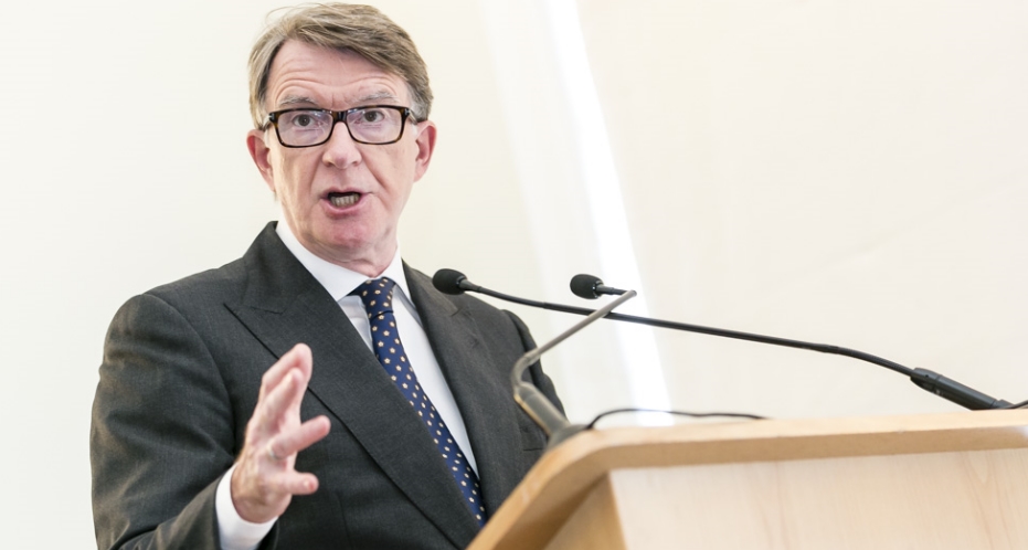 The Rt Hon. the Lord Mandelson is pictured giving keynote remarks during the UK-ASEAN Dialogue on 13 October 2015 in which he spoke about the implications of renegotiating trade deals in the event of a Brexit. Photo by Miles Willis