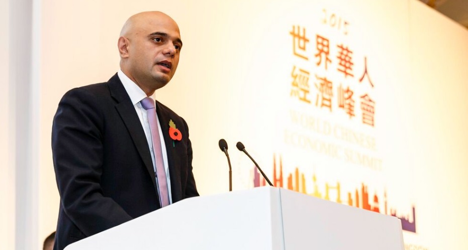 UK Business Secretary Sajid Javid gave a keynote address on the second day of the World Chinese Econimic Summit at the Savoy Hotel in which he spoke about UK-China relations. Photo by Miles Willis