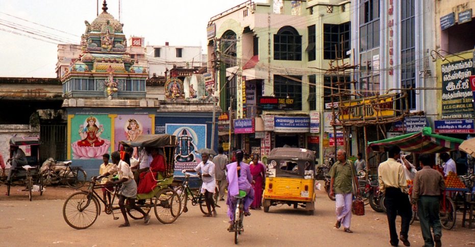 South India street scene 1 by Ryan from Flickr.
