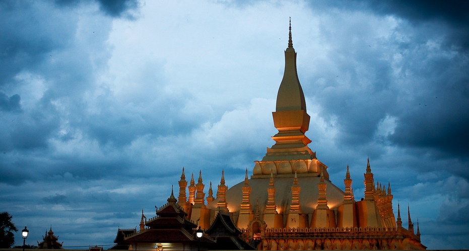 Pha That Luang, a gold-covered large Buddhist stupa in the centre of Vientiane, Laos. Image credit: Nicolas Raymond Samnang Danou