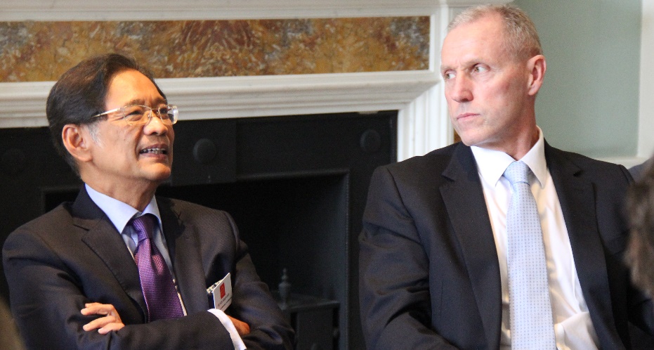 Pictured, left, are former Thai Ambassador to the UK the Hon Kitti Wasinondh and right, CEO of Asia House Michael Lawrence.