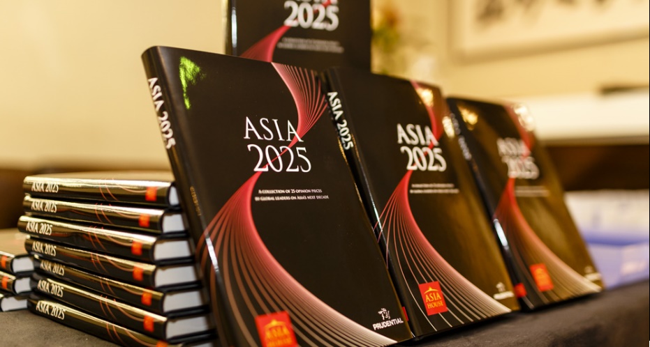 Copies of the Asia 2025 book which was launched at Asia House.