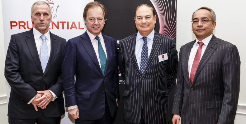 Pictured from left are CEO of Asia House Michael Lawrence, Minister of State at the Foreign Office Hugo Swire, Chairman of Prudential Paul Manduca and Chairman of CIMB Group Nazir Razak