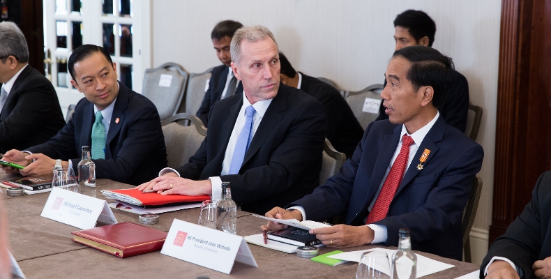 The President of Indonesia Jokowi briefs Asia House corporate members during his UK visit. Image credit: Chris Renton