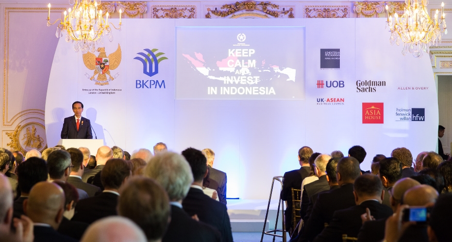 President Jokowi concluded his keynote speech at the UK-Indonesia Business Forum saying 'Keep calm and invest in Indonesia.' Image credit: Chris Renton