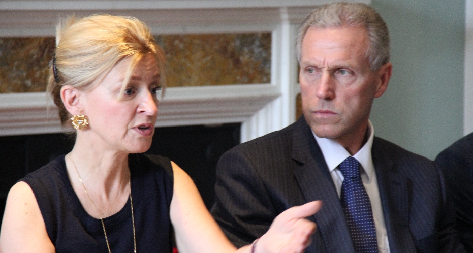 Pictured from left is Dr Catherine Raines, UKTI Chief Executive with Michael Lawrence, Chief Executive of Asia House