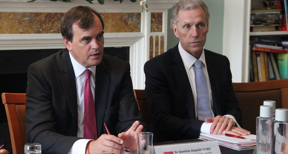 British High Commissioner to India Sir Dominic Asquith with Chief Executive of Asia House Michael Lawrence