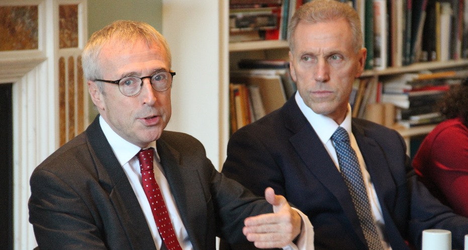 Sir Martin Donnelly, Permanent Secretary for the Department for International Trade (DIT), (left) briefed Asia House corporate members this morning. Michael Lawrence, Chief Executive, Asia House, is also pictured (right).
