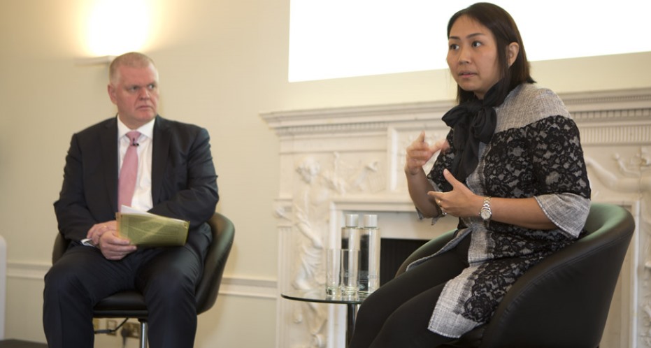 Anne Patricia Sutanto, Vice President Director, PT Pan Brothers Tbk spoke about the impact of Brexit and Trump on Indonesia at the conference 'A new trade era - what it means for Asia and the UK'. She was in conversation with Noel Quinn, Chief Executive of Global Commercial Banking, HSBC